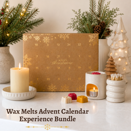 Gingerbread World European Market - Wax Melts Advent Calendar and Accessories - Festive Frangrance Experience Bundle