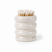 "Mimi & August" Ceramic Match Pot with integrated striker for candles and wax melt warmers.
