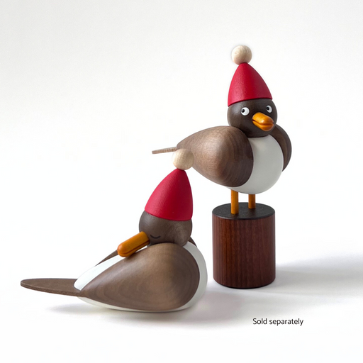 Gingerbread World Drechslerei Martins German Handcrafted Wood Seagull figure - Seagulls with Santa Hats - shown together