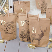 DIY Advent Calendar paper bags with numbered kraft bags for a fill-your-own Christmas countdown | Gingerbread World European 