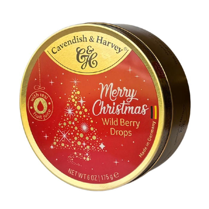 Gingerbread World European Christmas Market - Cavendish and Harvey Fruit Hard Candies - Christmas Gift Tin Wild Berry Drops