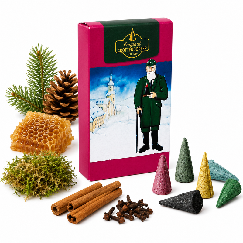 Original Crottendorfer Räucherkerzen assorted Christmas incense cones for German smoker figures – Gingerbread World European Christmas