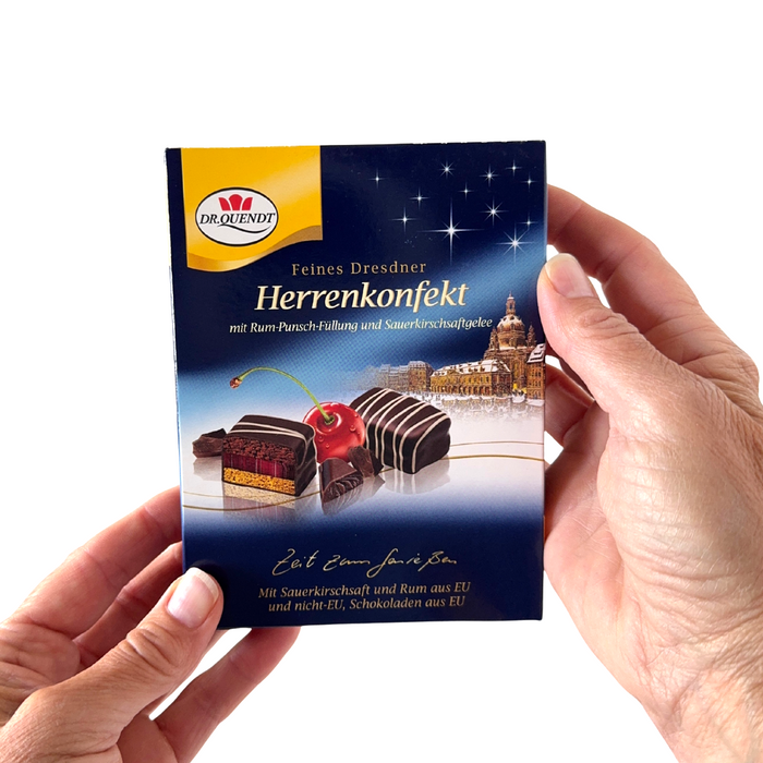 Gingerbread World European Christmas Market - Dr Quendt Herrenkonfekt Bite Sized Christmas Pastries with Sour Cherry and Rum