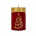 European Christmas Tree pillar candle with gold tree design coordinating with matching Advent countdown candle