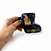 Gingerbread World European Christmas Market - German Christmas Market Glühwein Boot Mug – Navy Blue