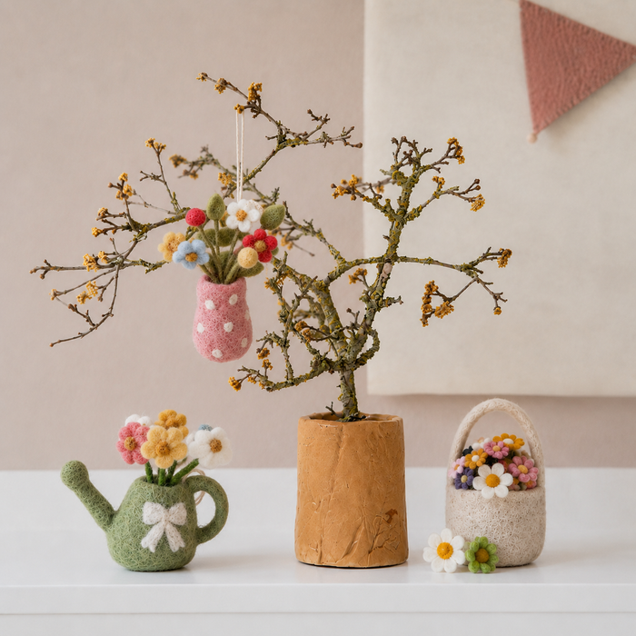 Gingerbread World European Christmas Market - Gry and Sif Denmark Felted Wool Ornaments - Forever Florals in Miniature
