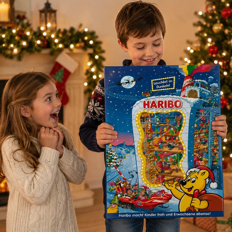 Haribo Gummy Bear Advent Calendar with 24 mini packs of German gummy candy | Gingerbread World European Christmas