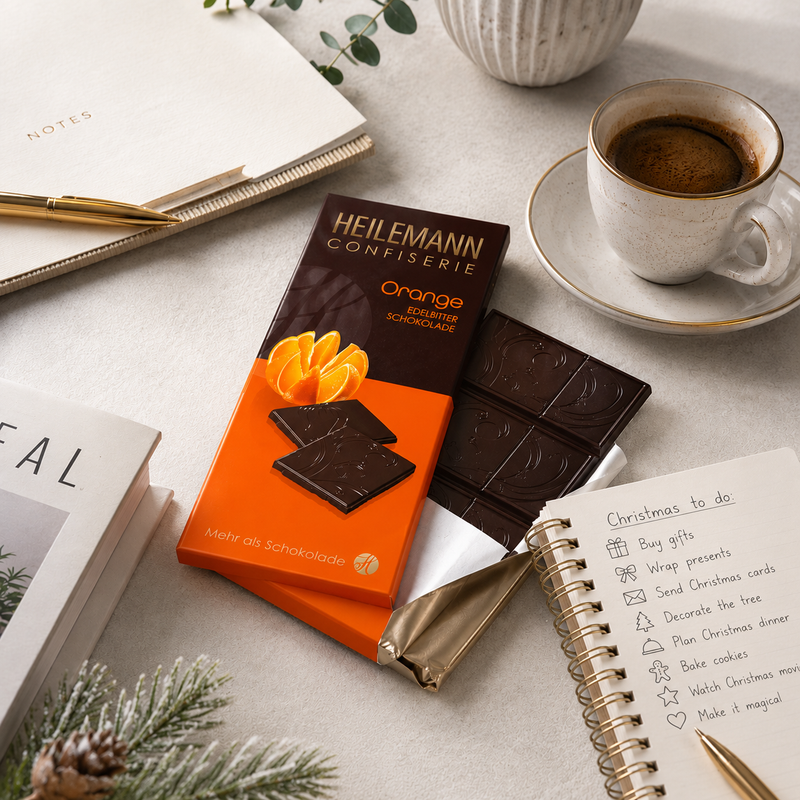 Heilemann 62% dark chocolate bar with orange, premium German chocolate 80 g – Gingerbread World European Christmas