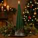 European Advent Countdown Candle – Green Holly pyramid candle for the 24-day Christmas countdown | Gingerbread World European Christmas