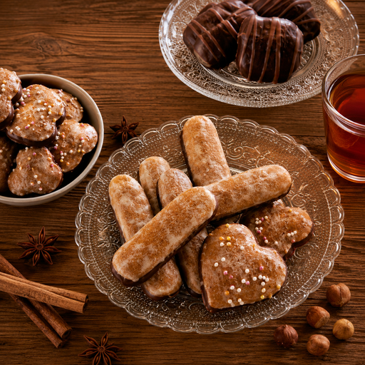 Kastner Austrian Assorted Lebkuchen 300 g traditional Christmas cookie assortment with chocolate-covered and decorated Austrian Lebkuchen