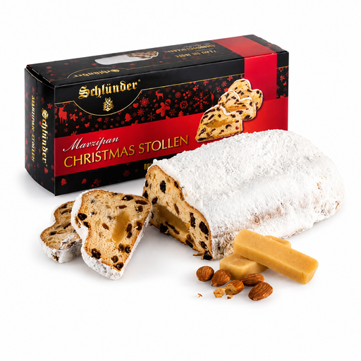 Schlünder Marzipan Stollen Gift Box 750 g German Christmas loaf with marzipan filling – Gingerbread World European Christmas