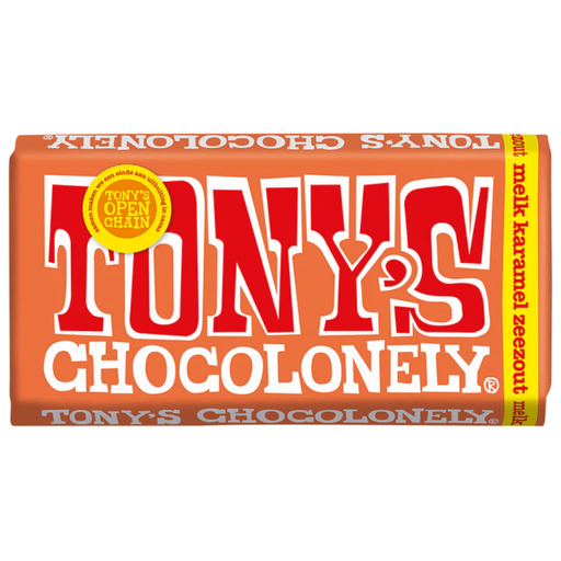 Gingerbread World European Christmas Market - Tonys Chocolonely Big 180 gram Chocolate Bar - Milk Chocolate Salted Caramel