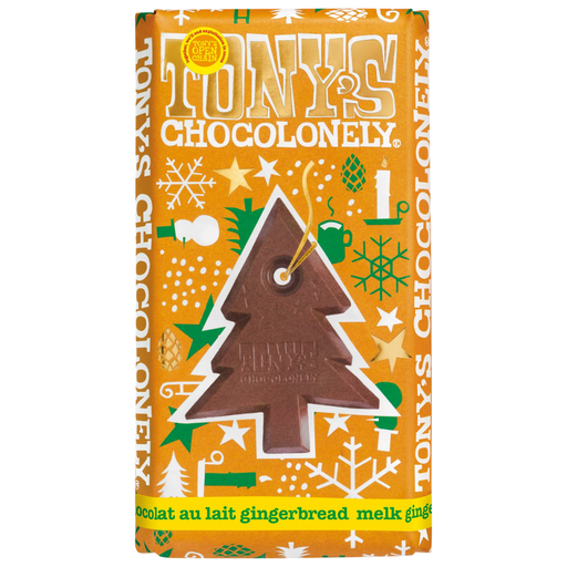 Gingerbread World European Christmas Market - Tonys Chocolonely Milk Chocolate Gingerbread Bar 180 g 