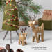 Gingerbread World European Christmas Market En Gry and Sif Scandinavia Felted Wool Deer Figures shown  with Tree 10624