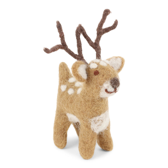 Gingerbread World European Christmas Market En Gry and Sif Scandinavia Felted Wool Ornament Deer Figure Small 12724