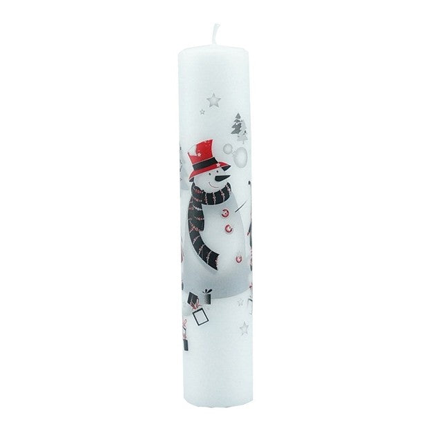 Gingerbread World European Market - Advent Countdown Candle Denmark - Pillar Candle with Snowman
