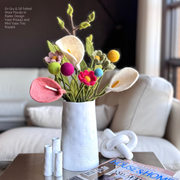 Gingerbread World European Market - En Gry and Sif Felted Wool Florals and Rader Design Vases