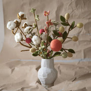 Gingerbread World European Market - En Gry and Sif Felted Wool Forever Flowers - Bouquet of Flowers with extra large dots and cotton boles
