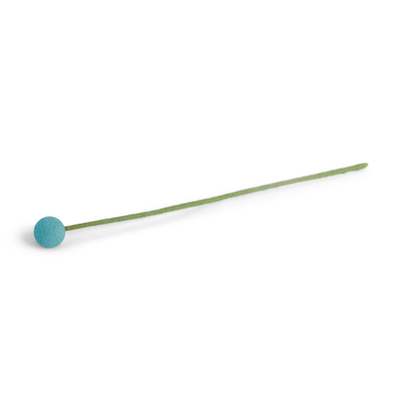 Gingerbread World European Market - En Gry and Sif Felted Wool Forever Flowers - Dot Flower 2 cm - Light Blue 16929 – stem