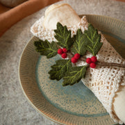 Gingerbread World European Market - Gryand Sif Denmark Felted Holly Berry Branch 17825