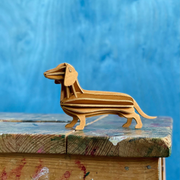 Gingerbread World European Market - Lovi Finland 3D Wooden Puzzle Figure - Dachshund 12 cm Cinnamon