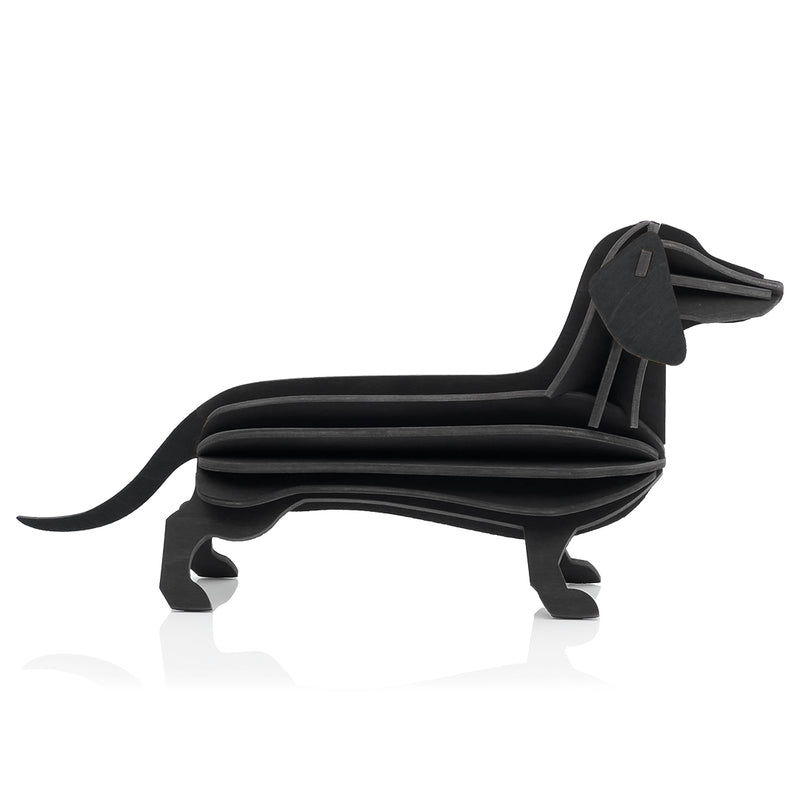 Gingerbread World European Market - Lovi Finland 3D Wooden Puzzle Figure - Dachshund 31 cm - black