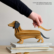 Gingerbread World European Market - Lovi Finland 3D Wooden Puzzle Figure - Dachshund 31 cm - cinnamon with black ear tail option