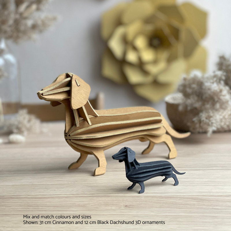 Gingerbread World European Market - Lovi Finland 3D Wooden Puzzle Figure - Dachshund 31 cm - mix and match colours and sizes