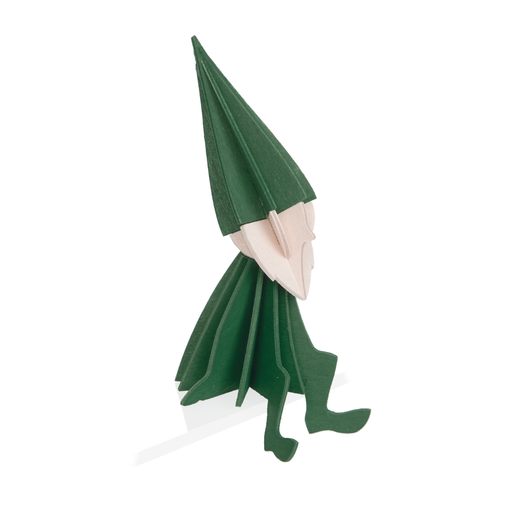 Gingerbread World European Market - Lovi Finland 3D Wooden Puzzle Figure - Elf Green