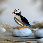 Gingerbread World European Market - Lovi Finland 3D Wooden Puzzle Figure - Puffin 10 cm black
