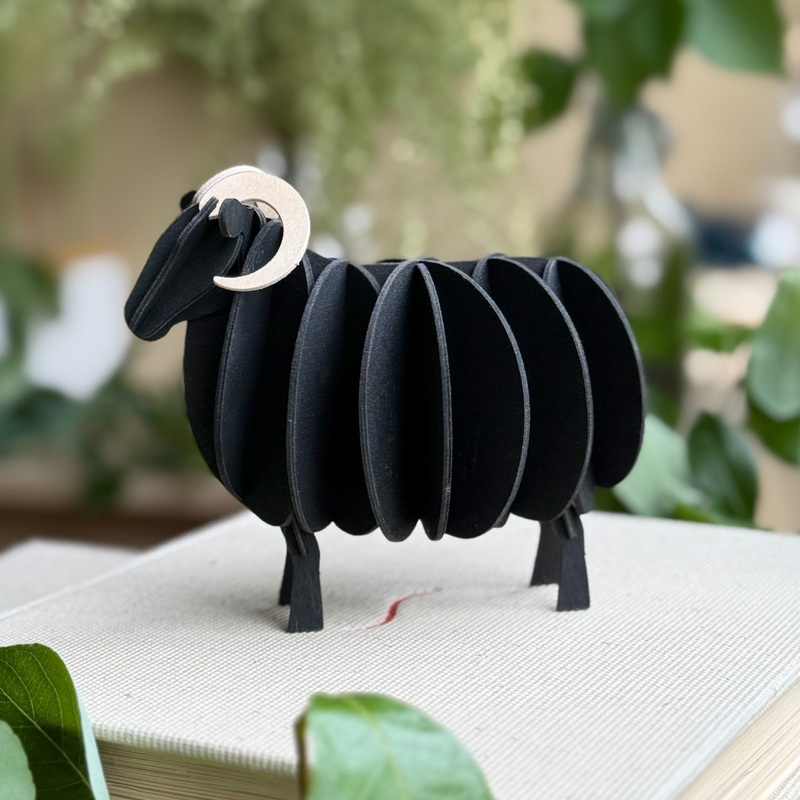 Lovi Finland Ram – 3D Wooden Puzzle, 11 cm, Black
