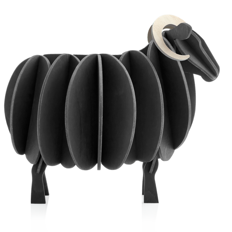 Lovi Finland Ram – 3D Wooden Puzzle, 11 cm, Black