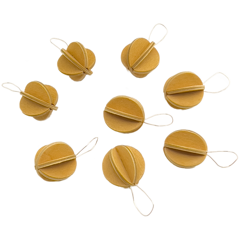 Gingerbread World European Market - Lovi Finland 3D Wooden Puzzle Ornament - Mini Bauble Honey Yellow