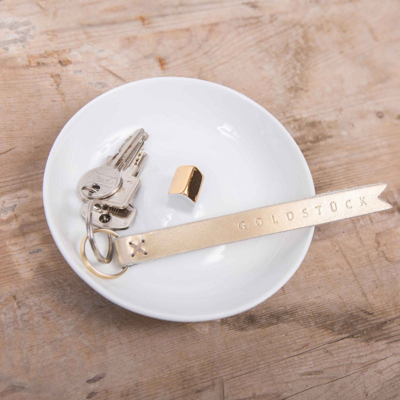 Gingerbread World European Market - Räder Design Porcelain Stories Trinket Dish, Gold House 10755