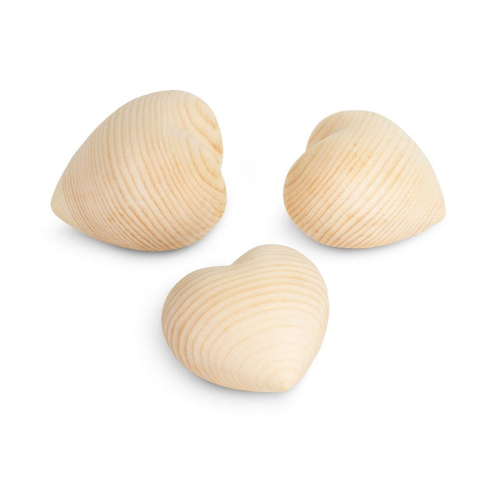 Gingerbread World European Market - Waldfabrik Wood Folk Art - Maple Wood Heart Ornaments - Three Sizes Available