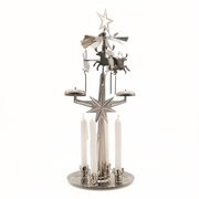 Gingerbread World European Market – Swedish Angel Chimes - Santa Motif - Silver MS843