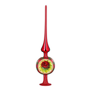 Gingerbread World German Christmas Market - Inge-Glas Blown Glass Ornaments - Reflections Series Mediem Topper Red 20690R032