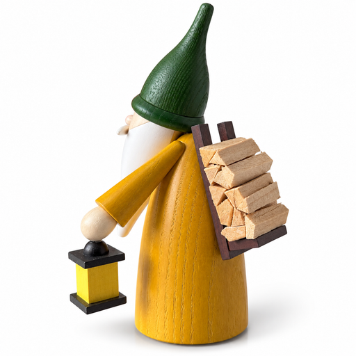 Gingerbread World German Christmas Market - Seiffener Volkskunst Smoker Rauchermann - Wood Gatherer 12322