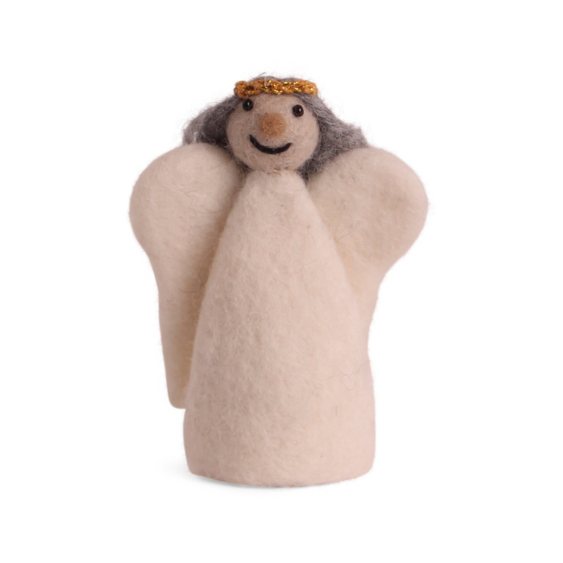 Gingerbread World Gry and Sif Denmark - Felted Wool Nativity Set with Stable and Figures 10024 -Angel