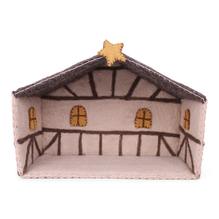 Gingerbread World Gry and Sif Denmark - Felted Wool Nativity Set with Stable and Figures 10024 -Stable
