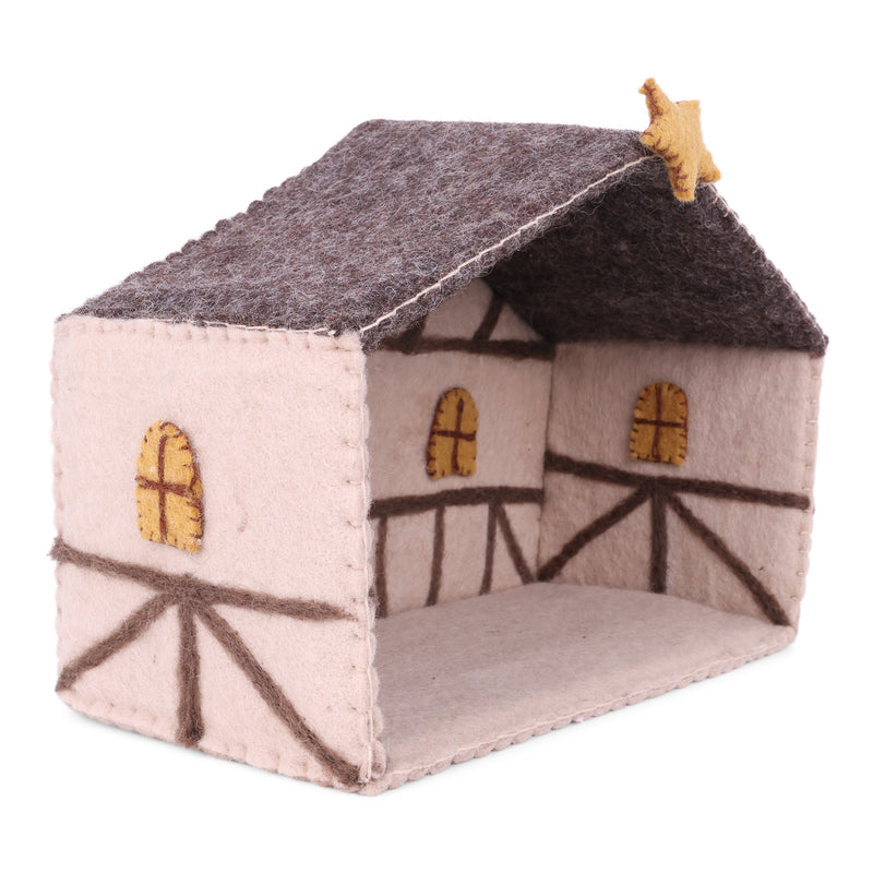 Gingerbread World Gry and Sif Denmark - Felted Wool Nativity Set with Stable and Figures 10024 -Stable