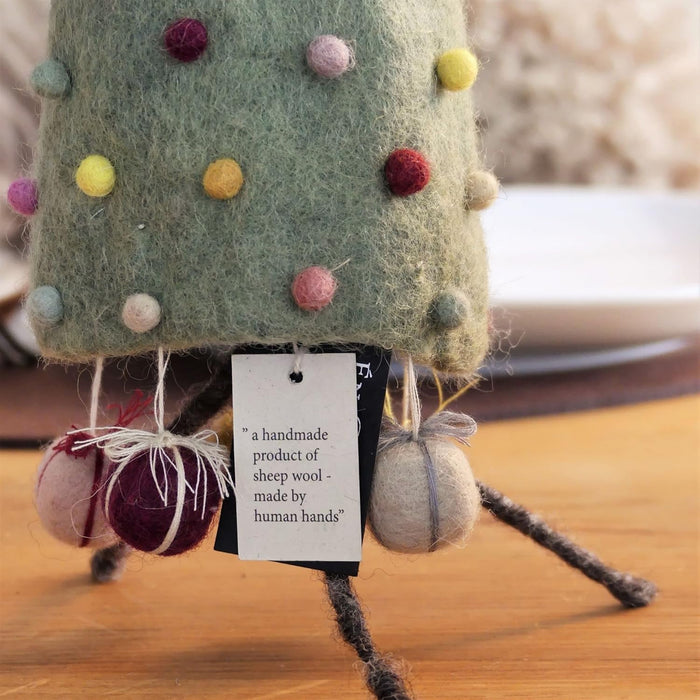 Gingerbread World Gry and Sif Denmark Felted Wool Ornament - Christmas Tree Figure 13229