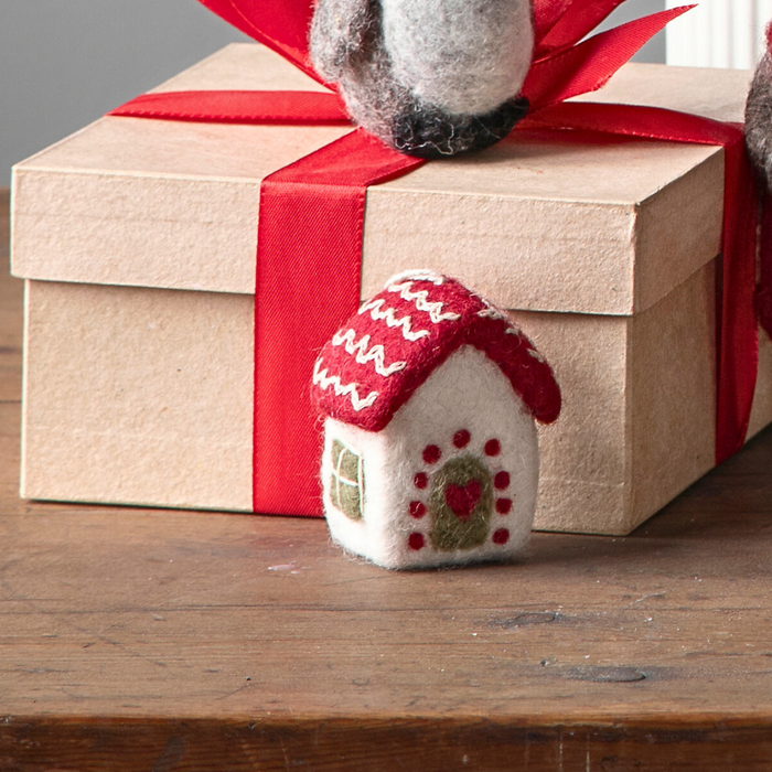 Gingerbread World Gry and Sif Denmark Felted Wool Ornament - Mini House 12422