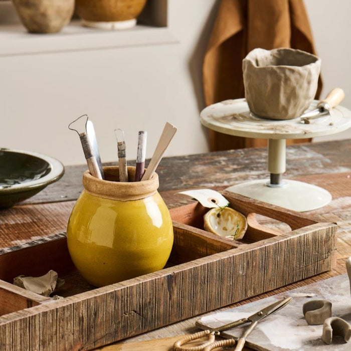 Gingerbread World IB Laursen Danish Design - Vase 3642-03 - Avignon Mustard with Natural Edge