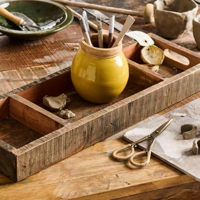 Gingerbread World IB Laursen Danish Design - Vase 3642-03 - Avignon Mustard with Natural Edge