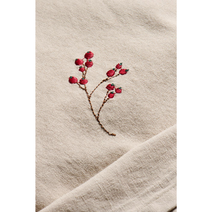 Gingerbread World IB Laursen Denmark - Winterberry Branches Motif Table Runner and Napkins