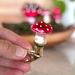 Gingerbread World Inge-Glas Blown Glass Ornament – Flat Fly Agaric Clip On Mushroom 10205S018