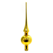 Gingerbread World Inge-Glas Blown Glass Ornament – Tree Topper Small Yellow - reverse side