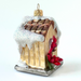 Gingerbread World Polish Blown Glass Ornament – Bird House with Cardinal 187803