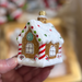 Gingerbread World Polish Blown Glass Ornament – Gingerbread House with Green Spiral 303101